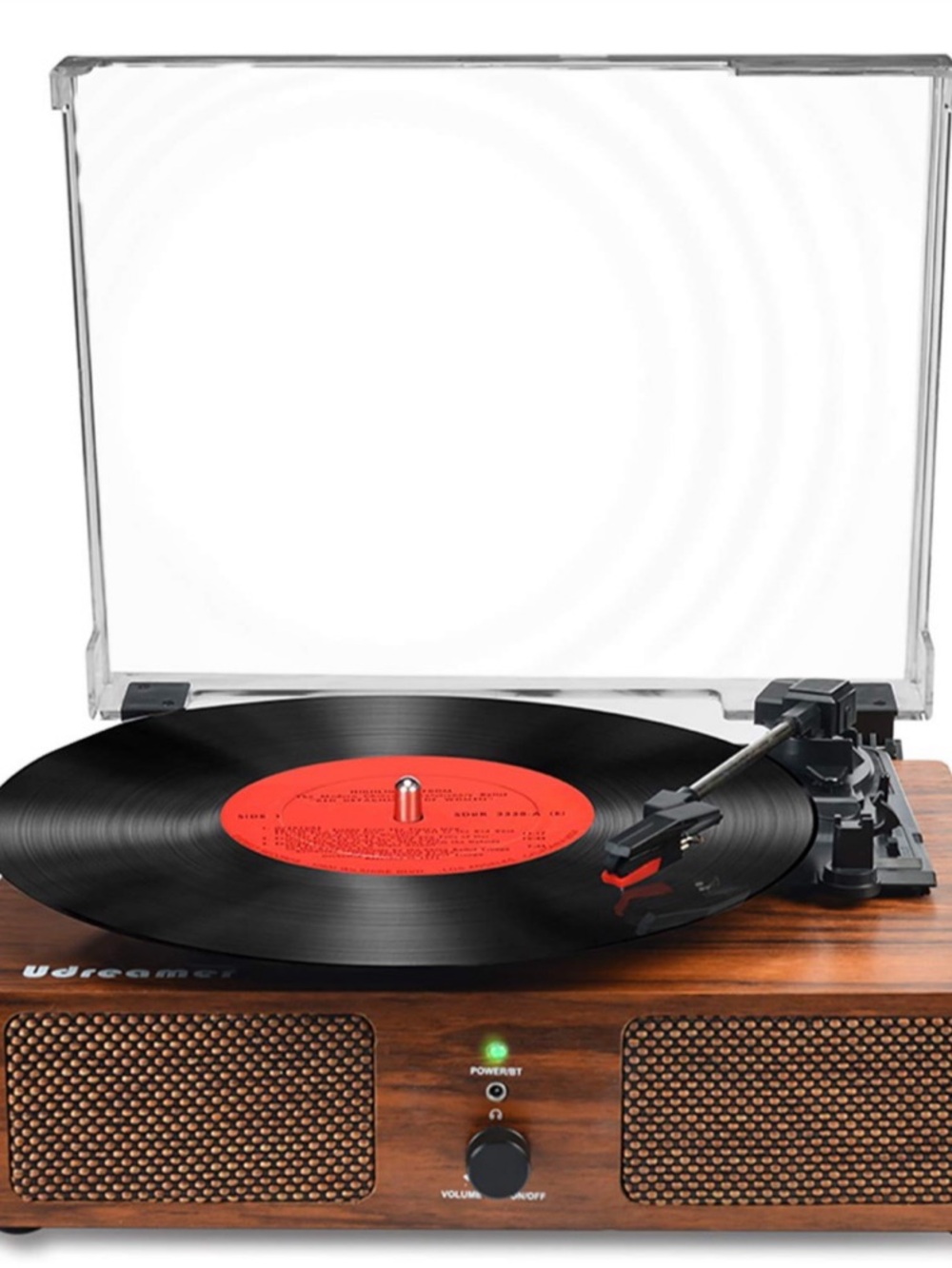 Vinyl Record Player with Built-in Speakers Brown
